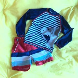ANDY AND EVAN Boys swimsuit and rash guard